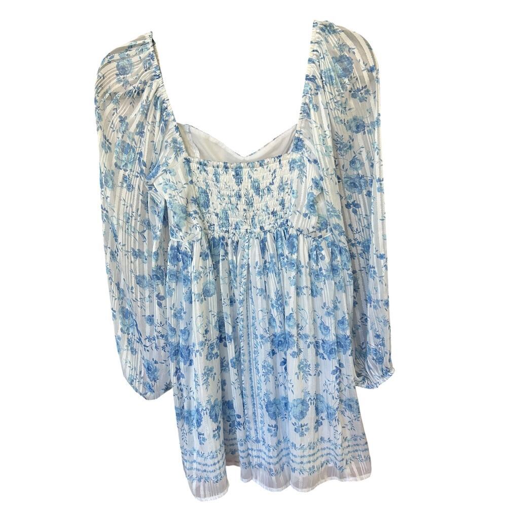 NWT Altar'd State Blue + White Alyssa Mini Dress Size Small - Picture 5 of 6